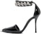 (W) Alexander McQueen Kulit Buckle Tumit Tajam 'Hitam' 718869WIA3F1081