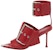 (W) Alexander McQueen Sandal Kulit Buckle Tumit Tirus 9cm 'Merah' 768109WIEA36153
