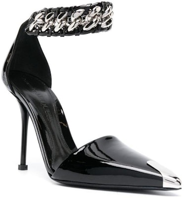 (Women) Alexander McQueen Leather Buckle Pointed Toe Stiletto 'Black' 718869WIA3F1081 Order (Women) Alexander McQueen Leather Buckle Pointed Toe Stiletto 'Black' 718869WIA3F1081