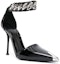 Order (W) Alexander McQueen Kulit Buckle Tumit Tajam 'Hitam' 718869WIA3F1081