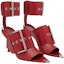 Lookbook (W) Alexander McQueen Sandal Kulit Buckle Tumit Tirus 9cm 'Merah' 768109WIEA36153
