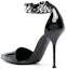 Shop (W) Alexander McQueen Kulit Buckle Tumit Tajam 'Hitam' 718869WIA3F1081