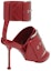 Shop (W) Alexander McQueen Sandal Kulit Buckle Tumit Tirus 9cm 'Merah' 768109WIEA36153