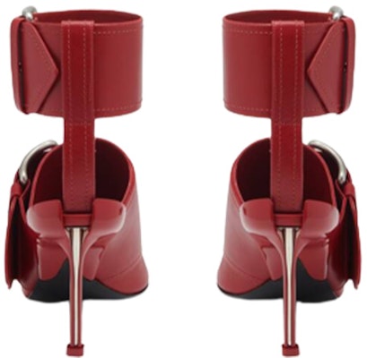 (Women) Alexander McQueen Leather Buckle Pointed-Toe Slingback Sandals 9cm 'Red' 768109WIEA36153 Purchase (Women) Alexander McQueen Leather Buckle Pointed-Toe Slingback Sandals 9cm 'Red' 768109WIEA36153