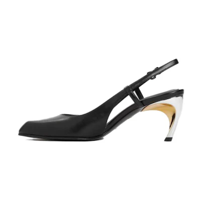 (W) Alexander McQueen Leather Buckle Pumps 'Black Stiletto'