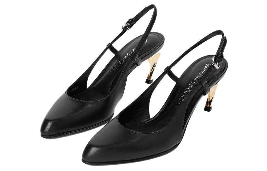 Lookbook (Women) Alexander McQueen Leather Buckle Pumps 'Black Stiletto' 780690WIEX21399