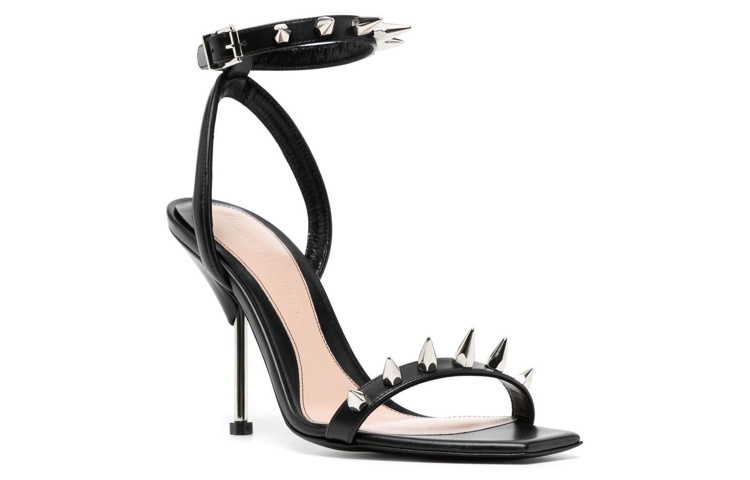 Order (Women) Alexander McQueen Leather Buckle Sandal 'Black Fashion' 658240WHWQ11081