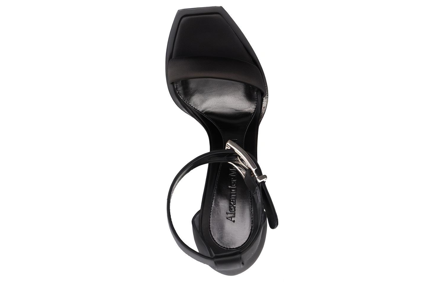 Shop (Women) Alexander McQueen Leather Buckle Sandal 'Black' 687770W4SB21081