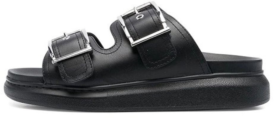 (Women) Alexander McQueen Leather Buckle Slide 'Black Fashion' 733083WHXZE1081 Buy (Women) Alexander McQueen Leather Buckle Slide 'Black Fashion' 733083WHXZE1081