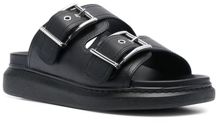 (Women) Alexander McQueen Leather Buckle Slide 'Black Fashion' 733083WHXZE1081 Order (Women) Alexander McQueen Leather Buckle Slide 'Black Fashion' 733083WHXZE1081