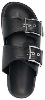 (Women) Alexander McQueen Leather Buckle Slide 'Black Fashion' 733083WHXZE1081 Shop (Women) Alexander McQueen Leather Buckle Slide 'Black Fashion' 733083WHXZE1081