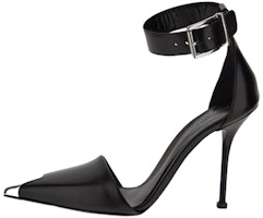 (Women) Alexander McQueen Leather Buckle Stiletto 'Black' 718871WHSWD1081 (Women) Alexander McQueen Leather Buckle Stiletto 'Black' 718871WHSWD1081