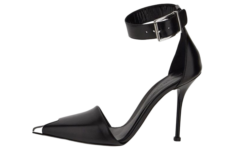 (Women) Alexander McQueen Leather Buckle Stiletto 'Black' 718871WHSWD1081