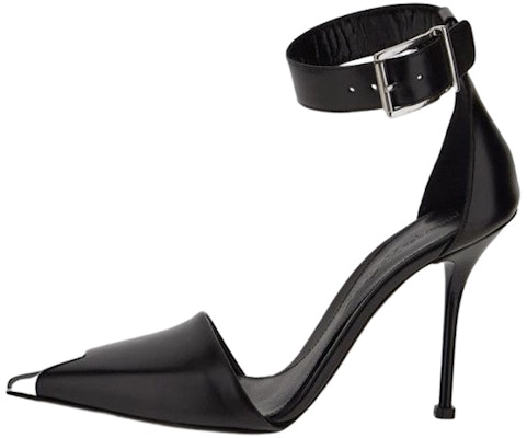 (Women) Alexander McQueen Leather Buckle Stiletto 'Black' 718871WHSWD1081 Buy (Women) Alexander McQueen Leather Buckle Stiletto 'Black' 718871WHSWD1081