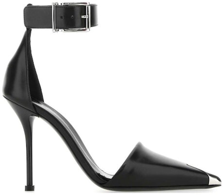(Women) Alexander McQueen Leather Buckle Stiletto 'Black' 718871WHSWD1081 Order (Women) Alexander McQueen Leather Buckle Stiletto 'Black' 718871WHSWD1081