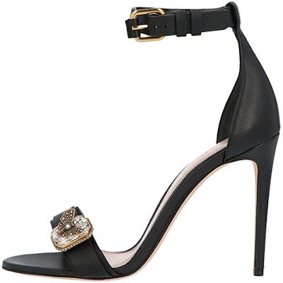 (Women) Alexander McQueen Leather Buckle Stilettos 'Embellished Crystal Black' 611730WHXN21088 Buy (Women) Alexander McQueen Leather Buckle Stilettos 'Embellished Crystal Black' 611730WHXN21088