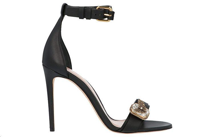 Order (Women) Alexander McQueen Leather Buckle Stilettos 'Embellished Crystal Black' 611730WHXN21088