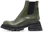 Buy (W) Botas Cortas Chelsea de Cuero Alexander McQueen 'Olive Black'. 666368WHZ843241