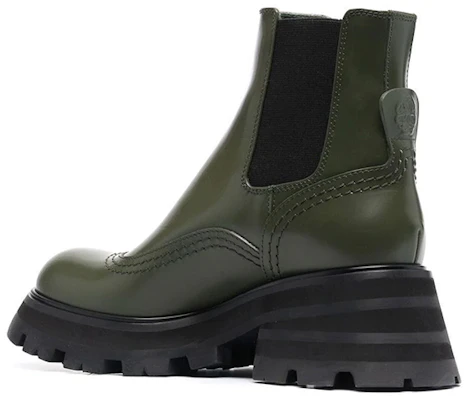(W) Botas Cortas Chelsea de Cuero Alexander McQueen 'Olive Black'. 666368WHZ843241 Lookbook (W) Botas Cortas Chelsea de Cuero Alexander McQueen 'Olive Black'. 666368WHZ843241