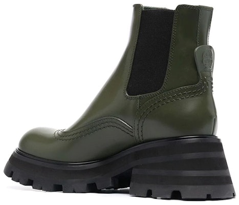 (Women) Alexander McQueen Leather Chelsea Ankle Boots 'Olive Black' 666368WHZ843241 Lookbook (Women) Alexander McQueen Leather Chelsea Ankle Boots 'Olive Black' 666368WHZ843241