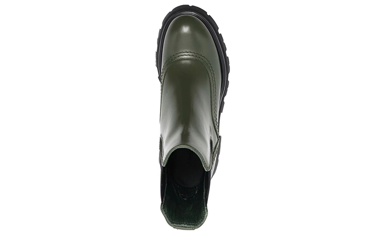 Shop (W) Botas Cortas Chelsea de Cuero Alexander McQueen 'Olive Black'. 666368WHZ843241