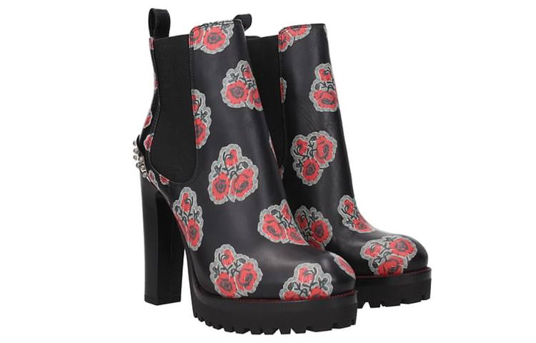 (W) Alexander McQueen Leather Chelsea Boot 'Black Print' 圖 2