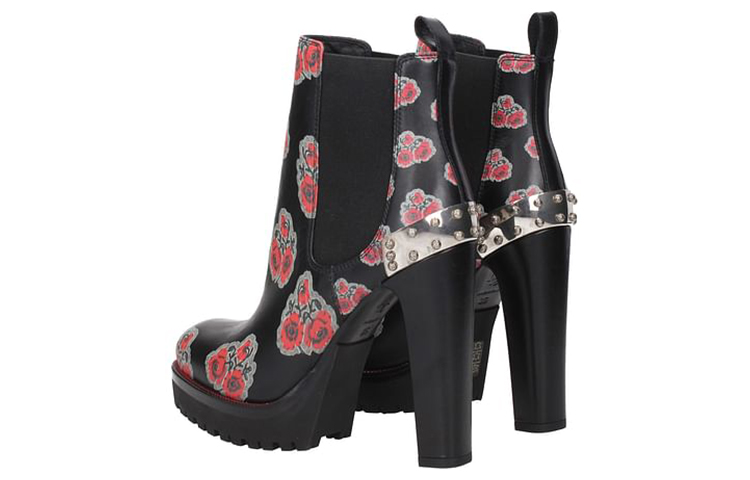 (W) Alexander McQueen Leather Chelsea Boot 'Black Print' 圖 3