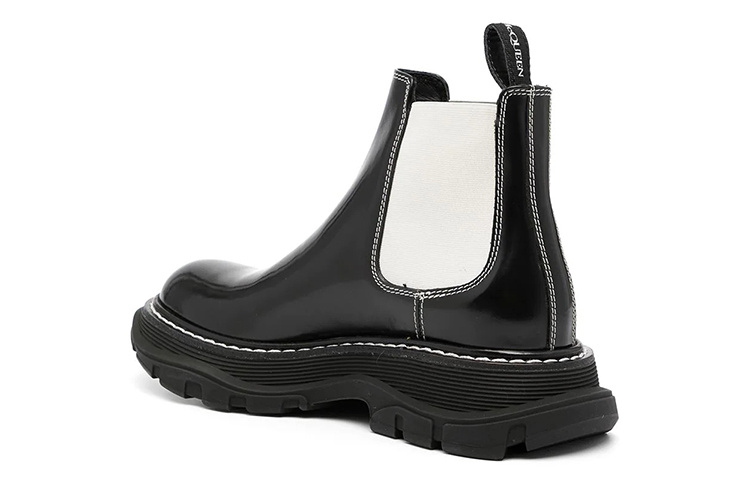 Lookbook (W) アレキサンダー・マックイーン レザーチェルシーブーツ (ブラック) 641837WHZ8H1396