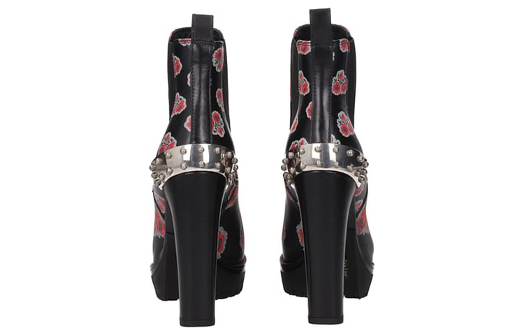 (W) Alexander McQueen Leather Chelsea Boot 'Black Print' 圖 5