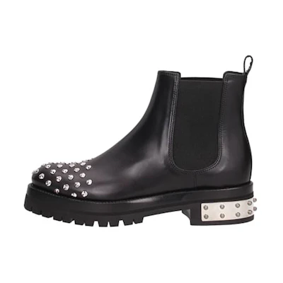 (W) Alexander McQueen Leather Chelsea Boots 'Black Fashion'