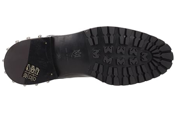 Purchase (W) アレキサンダー・マックイーン レザーチェルシーブーツ (黒) 462303WHMU81000