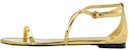 (W) Sandal Tumit Tinggi Terbuka Alexander McQueen Kulit 'Emas' 787160W4K798000