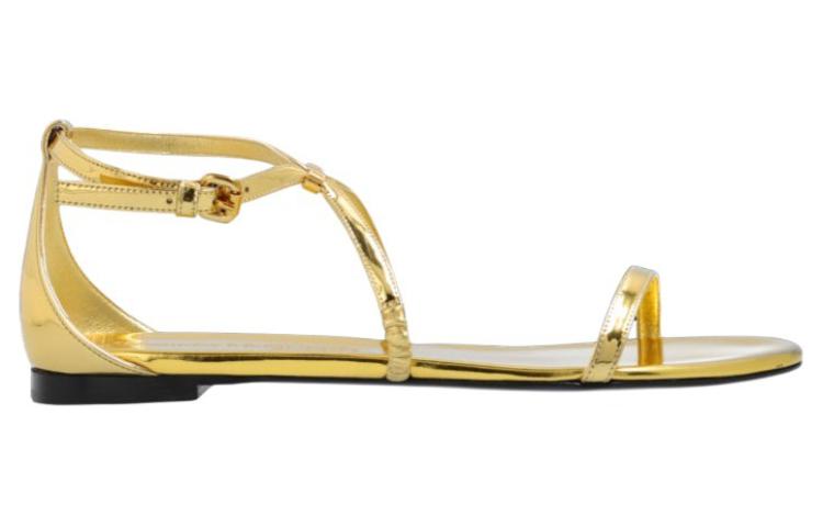 Order (Women) Alexander McQueen Leather Fashion Open-Toe Sandal 'Gold' 787160W4K798000