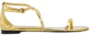 (W) Sandal Tumit Tinggi Terbuka Alexander McQueen Kulit 'Emas' 787160W4K798000