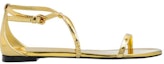 Order (W) Sandal Tumit Tinggi Terbuka Alexander McQueen Kulit 'Emas' 787160W4K798000