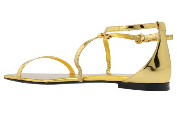 Lookbook (Women) Alexander McQueen Leather Fashion Open-Toe Sandal 'Gold' 787160W4K798000