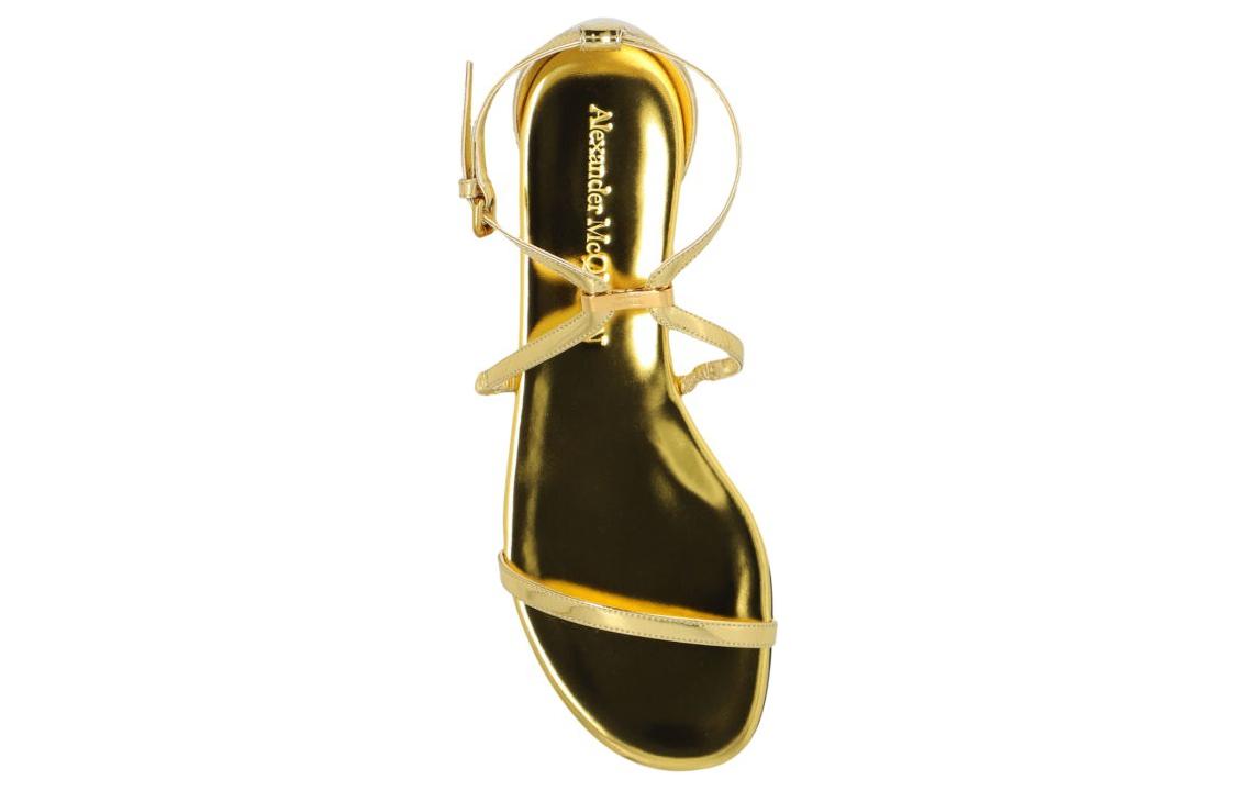 Purchase (Women) Alexander McQueen Leather Fashion Open-Toe Sandal 'Gold' 787160W4K798000