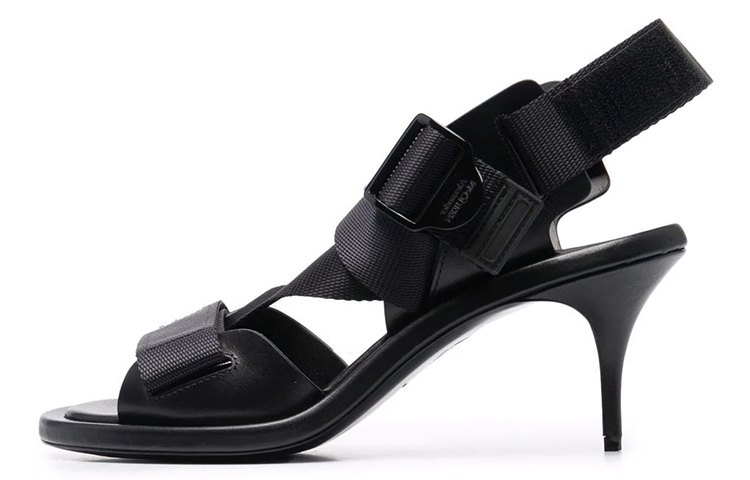 (Women) Alexander McQueen Leather Fashion Sandals 'Black Elegance' 667309W4R521000