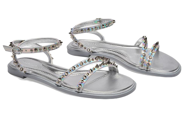 (W) Alexander McQueen Leather Fashion Sandals 'Silver' 圖 3