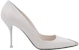 (W) Alexander McQueen Stilet 'Putih' Kasut Kulit Slip-On Fesyen 757495WIEA19359