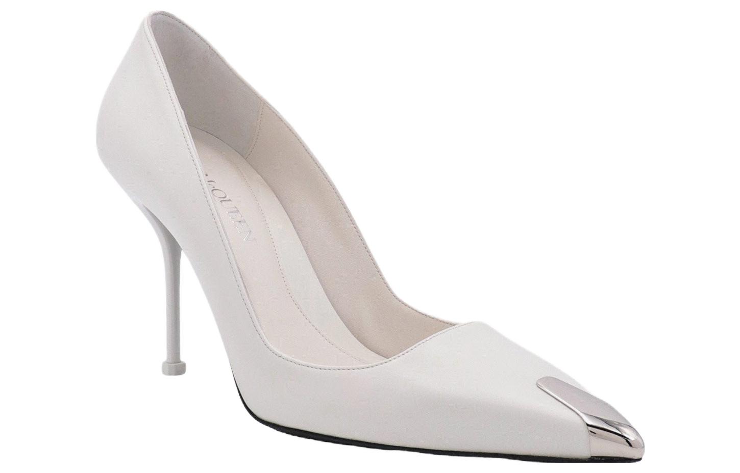 Lookbook (Women) Alexander McQueen Leather Fashion Slip-On Stiletto 'White' 757495WIEA19359