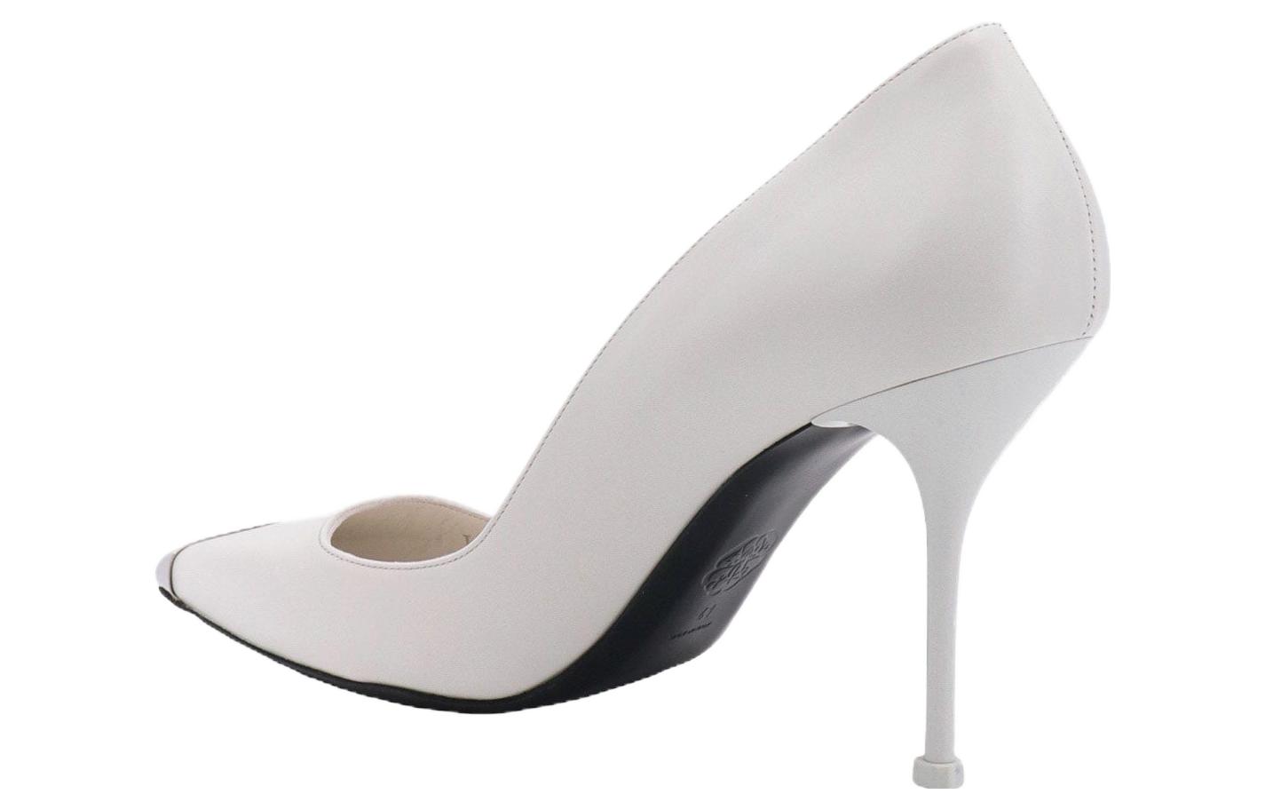 Purchase (Women) Alexander McQueen Leather Fashion Slip-On Stiletto 'White' 757495WIEA19359