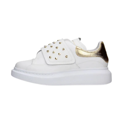 (W) Alexander McQueen Leather Fashion Sneaker 'White Gold'