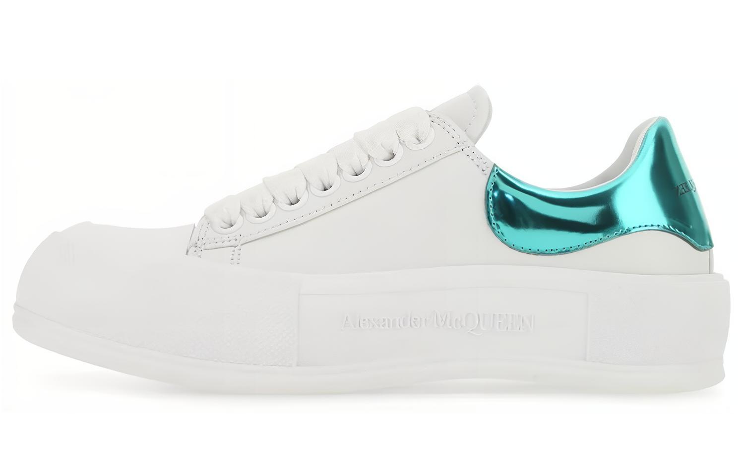 (Women) Alexander McQueen Leather Fashion Sneaker 'White Green' 716636WICEL9079