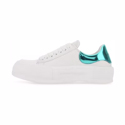 (W) Alexander McQueen Leather Fashion Sneaker 'White Green'