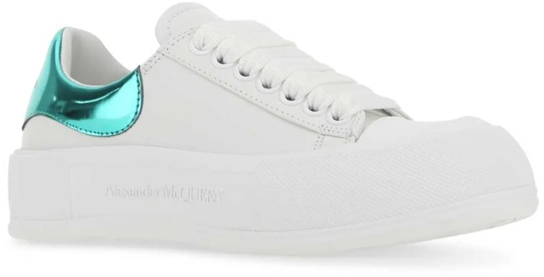 (W) Alexander McQueen Sepatu Kulit Fashion 'Putih Hijau' 716636WICEL9079 Order (W) Alexander McQueen Sepatu Kulit Fashion 'Putih Hijau' 716636WICEL9079