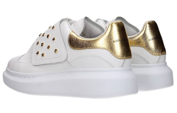 (W) Alexander McQueen Leather Fashion Sneaker 'White Gold' 圖 3