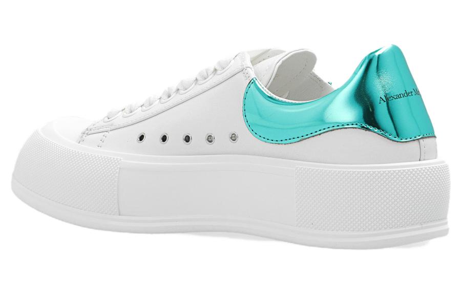 Lookbook (W) 亚历山大·麦昆白绿色皮革时尚运动鞋 716636WICEL9079