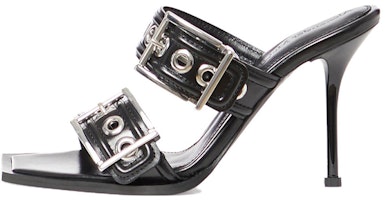 (Women) Alexander McQueen Leather Flat Sandal 'Black' 733180WHSWD1081 (Women) Alexander McQueen Leather Flat Sandal 'Black' 733180WHSWD1081