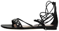 Buy (W) Alexander McQueen Leren Platte Sandalen ''Zwart'' 571640WHMUJ1081